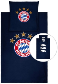 FC Bayern München Bettwäsche FC Bayern München Bettwäsche Glow in The dark I 135x200 I Navy, Baumwolle
