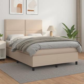 vidaXL Boxspringbett Matratze Cappuccino-Braun 140x190cm Kunstleder 3142784