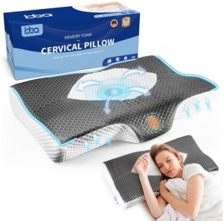 Esun Kopfkissen Orthopädisches Kissen, Kopfkissen Nackenschmerzen aus Memory Foam, Füllung: Rückstellschaum, Seitenschlafer, Rückenschlafer, Bauchschlafer, Kissen vom OEKO-TEX® und CertiPUR Getestet, Kopfkissen für Seiten Rücken Bauchschläfer (65.8 x 3...