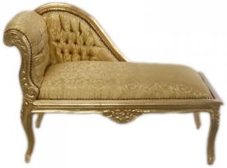 Casa Padrino Barock Kinder Chaiselongue Gold Muster / Gold - Tron Barock Möbel