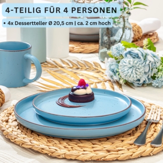 SÄNGER Steingut Dessertteller Bombay Saphir 4 teilig