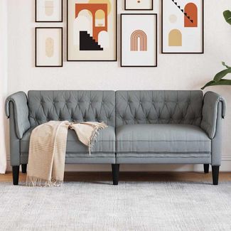 vidaXL Sofa Hellgrau 182,5 x 74,5 x 74,5 cm Polyester 42013007