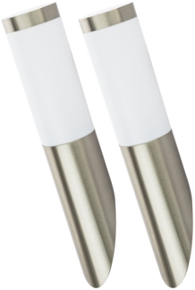 2er Set Wandlampe, Edelstahl, silber, H 40 cm