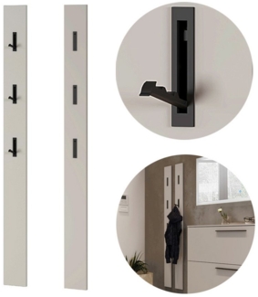 Lomadox Garderobenpaneel UTRERA-01, mit Klapphaken in Kaschmir, B/H/T: ca. 15/170/3 cm