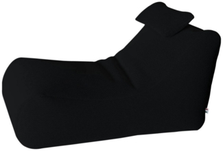 Dmora Pouf Міhck, Mehrzwecksessel, Sitzsack, Hockerhocker, Made in Italy, 70x120 h65 cm, Schwarz
