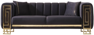 Villa Möbel Sofa Magnifica, Strukturierte Rückenpartien mit Steppnähten