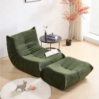 STILVORA Sitzsack Relaxsessel Indoor-Lazy Sofa mit Fußstütze & Hochelastischer Schwamm