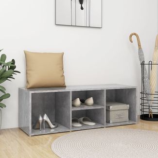 vidaXL Schuhbank Betongrau 105x35x35 cm Holzwerkstoff 804467