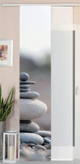 Gardinenbox Schiebegardine, Klettband, blickdicht, Polyester, Wildseide Optik Voile Paneel Paneelwagen 80400