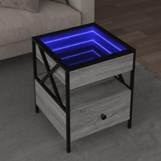 vidaXL Couchtisch mit Infinity-LED Grau Sonoma 40x40x51 cm 847720