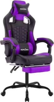 Ergonomischer Gaming Stuhl mit Fußstütze Lila 150 kg Gaming Chair