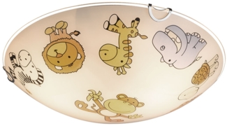 Kinder Deckenleuchte, Glas bunt, Tiermotive D 30 cm