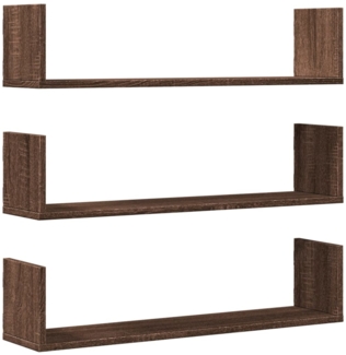 vidaXL Wandregale 3 Stk. Eichen-Optik 80x18x18 cm Holzwerkstoff 853296