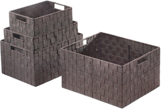 Kobolo Aufbewahrungskorb Regalkorb Nylon rechteckig brown sugar 4-teilig