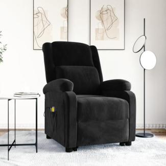 vidaXL Massagesessel mit Aufstehhilfe Schwarz Samt 3124842