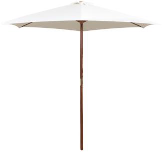 vidaXL Sonnenschirm 270×270 cm Holzstange Cremeweiß 42962