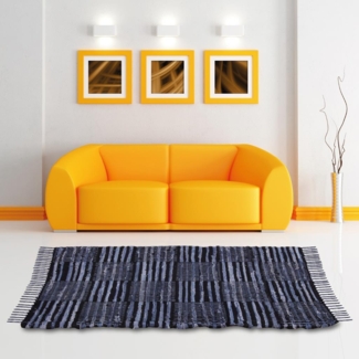 Teppich Läufer Matte Unterlage Vorleger Fußabtreter, breite Auswahl an modernen Fleckerl- und Baumwollteppichen (120x180cm / Jeans Check)