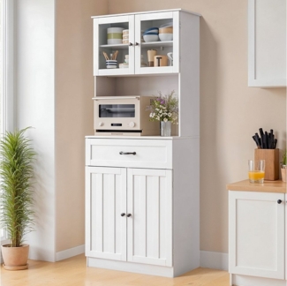 Bealife Sideboard Küchenschrank mit Arbeitsplatte und 2 Schubladen (1/3 Schublade)