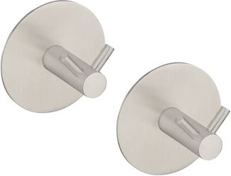 SCHÖNER WOHNEN-Kollektion Wandhaken »Duo Meleto«, Badezimmer, (2-St), Doppel-Badhaken aus rostfreiem Edelstahl, zum Kleben oder Bohren