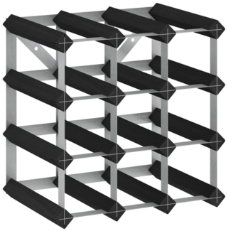 vidaXL Weinregal für 12 Flaschen Schwarz Massivholz Kiefer 325913