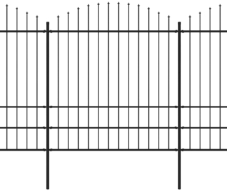 vidaXL Gartenzaun mit Speerspitze Stahl 1426 x 200 cm Schwarz 277755