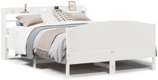 vidaXL Massivholzbett ohne Matratze Weiß 160x200 Kiefernholz 3306961