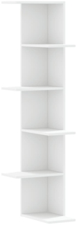 vidaXL Wand-Eckregal Weiß 36,5x36,5x140 cm Holzwerkstoff 852627