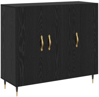vidaXL Sideboard Schwarz 90 x 34 x 80 cm Holzwerkstoff 879581