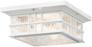 Deckenleuchte, Außenleuchte, Glas, Weiß, BxL 30,5x30,5 cm