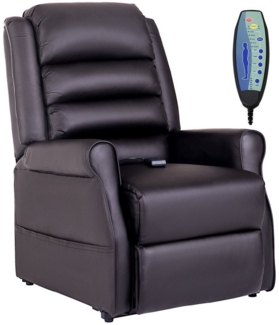 HOMCOM Massagesessel TV Sessel für Senior, Fernsehsessel mit Wärmefunktion (Relaxsessel, 1-St, Sessel), für Wohnzimmer, Braun