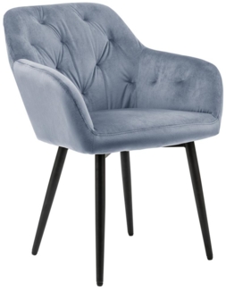 Esszimmerstuhl Polyester Metall Hellgrau
