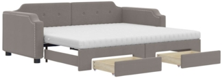 vidaXL Tagesbett Ausziehbar mit Schubladen Taupe 80x200 cm Stoff 3197686