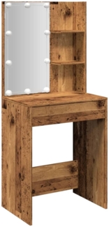 vidaXL Schminktisch mit LED-Leuchten Altholz-Optik 60 x 40 x 140 cm