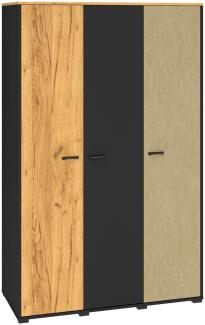 Kleiderschrank Colt Garderobenschrank 120 x 55 x 190 cm schwarz Craft Gold Eiche Premium Steel