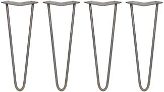 4 x 35.5cm Hairpin Tischbeine 2 Streben - 10mm -