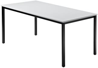 Besprechungstisch DQ16 160x80cm Grau 4-Fuß Gestellfarbe: Schwarz