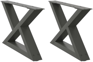 vidaXL Couchtischbeine 2 Stk. Anthrazit 60x(30-31,3) cm Stahl 4012690