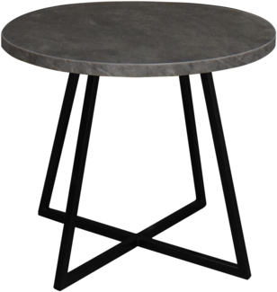 Couchtisch Rund Elesa 4 60x51x60 Holzwerkstoff Schwarz/Keramik grau