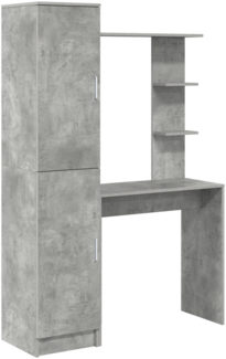 vidaXL Schreibtisch mit Stauraum Betongrau Holzwerkstoff 3337284