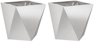 vidaXL Pflanzkübel 2 pcs Silber 40 x 40 x 40 cm Edelstahl 883831