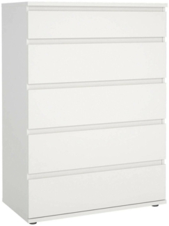 Dmora Kommode Arriba, Mehrzweckkommode, Schlafzimmerkommode, Schrank mit Schubladen, 77x40 h107 cm, Weiß
