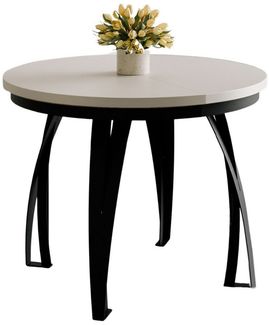 Compleo Esstisch LUGOS ausziehbar Ø 100/120–180/200 cm, Elegant Design, Metallfüße (In verschiedenen Farben erhältlich, z. B. Kaschmir), Familientisch, Küchentisch