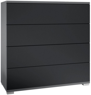 Vladon Kommode Pavos V3 (Sideboard, mit 4 Schubladen), Anthrazit matt/Schwarz matt (76 x 76 x 35 cm)