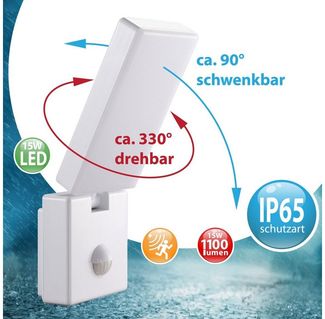 Maxkomfort Wandleuchte AGATE, LED fest integriert, Tageslichtweiß, Neutralweiß, 4000K, Außenwandleuchte