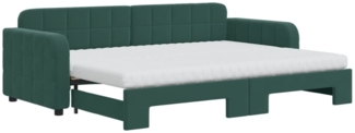 vidaXL Tagesbett Ausziehbar mit Matratzen Dunkelgrün 80x200 cm Samt 3196948