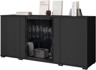 Kommode Clarkoy SB 154 4D (Farbe: Schwarz, ohne Beleuchtung)