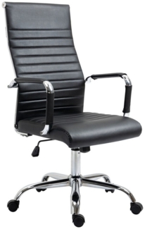 Vinsetto Schreibtischstuhl höhenverstellbarer Drehstuhl (Gepolstert Computerstuhl, 1 St), mit Armlehne Computerstuhl, Kunstleder, Schwarz