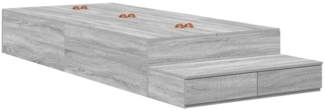 vidaXL Aufbewahrungsbettgestell Graues Sonoma 80 cm Holzwerkstoff 3335602