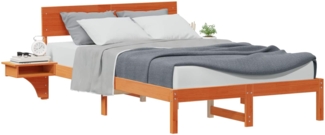 vidaXL Bettrahmen Wachsbraun 120 x 190 cm Massives Kiefernholz 873459