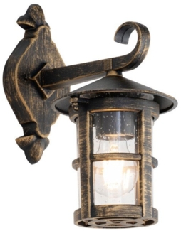 Qazqa Außen-Wandleuchte Herb, ohne Leuchtmittel, E27, Gold, Klassisch / Antik, Aluminium, 1-flammig
